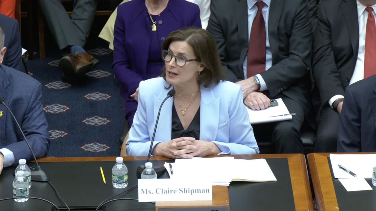 Columbia University's Board of Trustees co-chair Claire Shipman speaks during the "Columbia in Crisis: Columbia University's Response to Antisemitism" hearing today in Washington, DC.