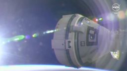 The Boeing Starliner spacecraft docks to the International Space Station on June 6, 2024. 