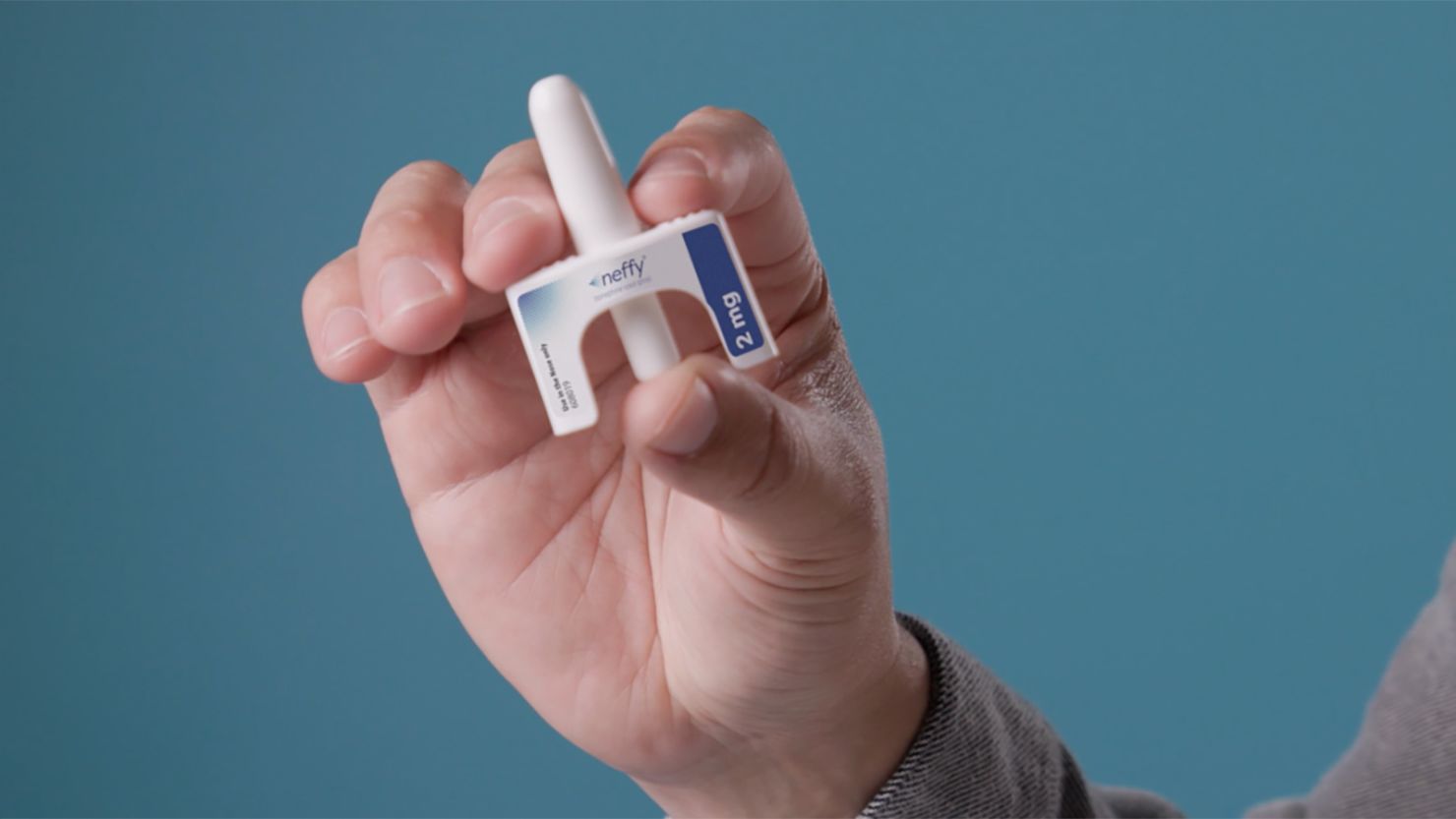 The FDA approved Neffy, the first non-needle epinephrine drug for severe allergic reactions, pictured here in a screenshot from a video provided by the company.