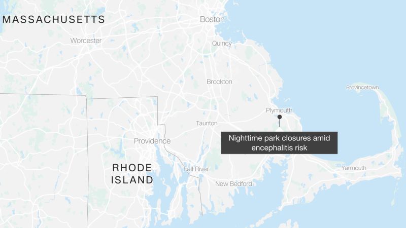 Plymouth, Massachusetts: High risk of encephalitis leads to nightly closure of city parks