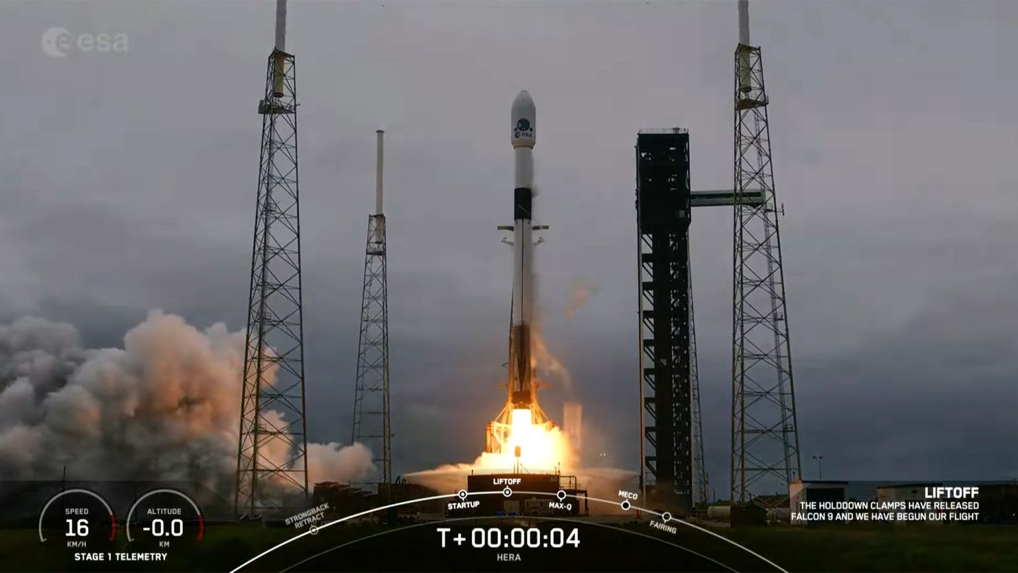 The European Space Agency’s Hera mission lifted off aboard a SpaceX Falcon 9 rocket on Monday from NASA’s Kennedy Space Center in Florida.