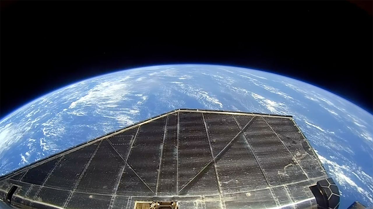 The SpaceX Starship rocket flies above Earth on October 13. 