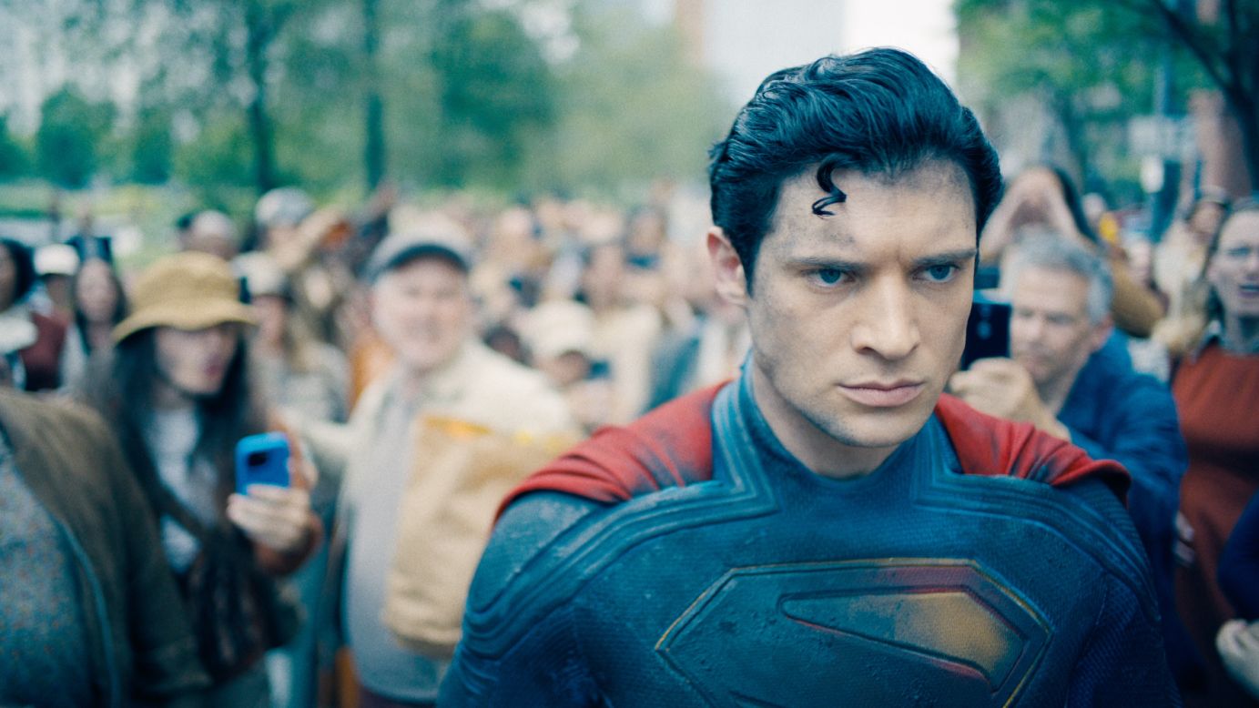 A scene from the new "Superman" movie, a box-office hit and a source of controversy for some Americans.