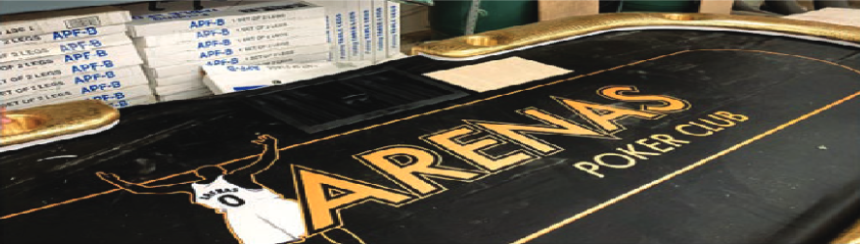 A photo of a poker table included in the indictment against Gilbert Arenas.