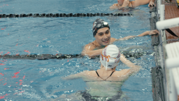 Meghan Cortez-Fields, a senior on the women’s swim team at New Jersey’s Ramapo College.