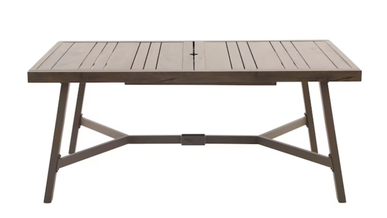 Allen + Roth Townsend Rectangle Extendable Outdoor Dining Table