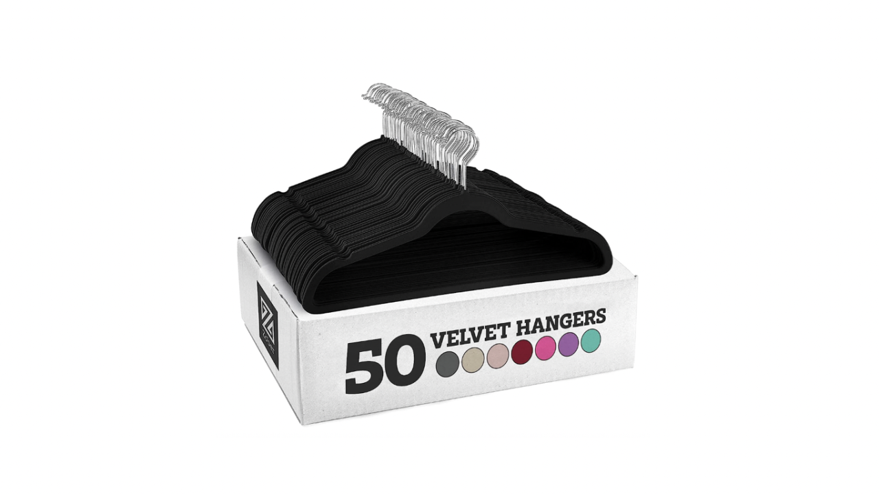 Zober Velvet Hangers, 50 Pack