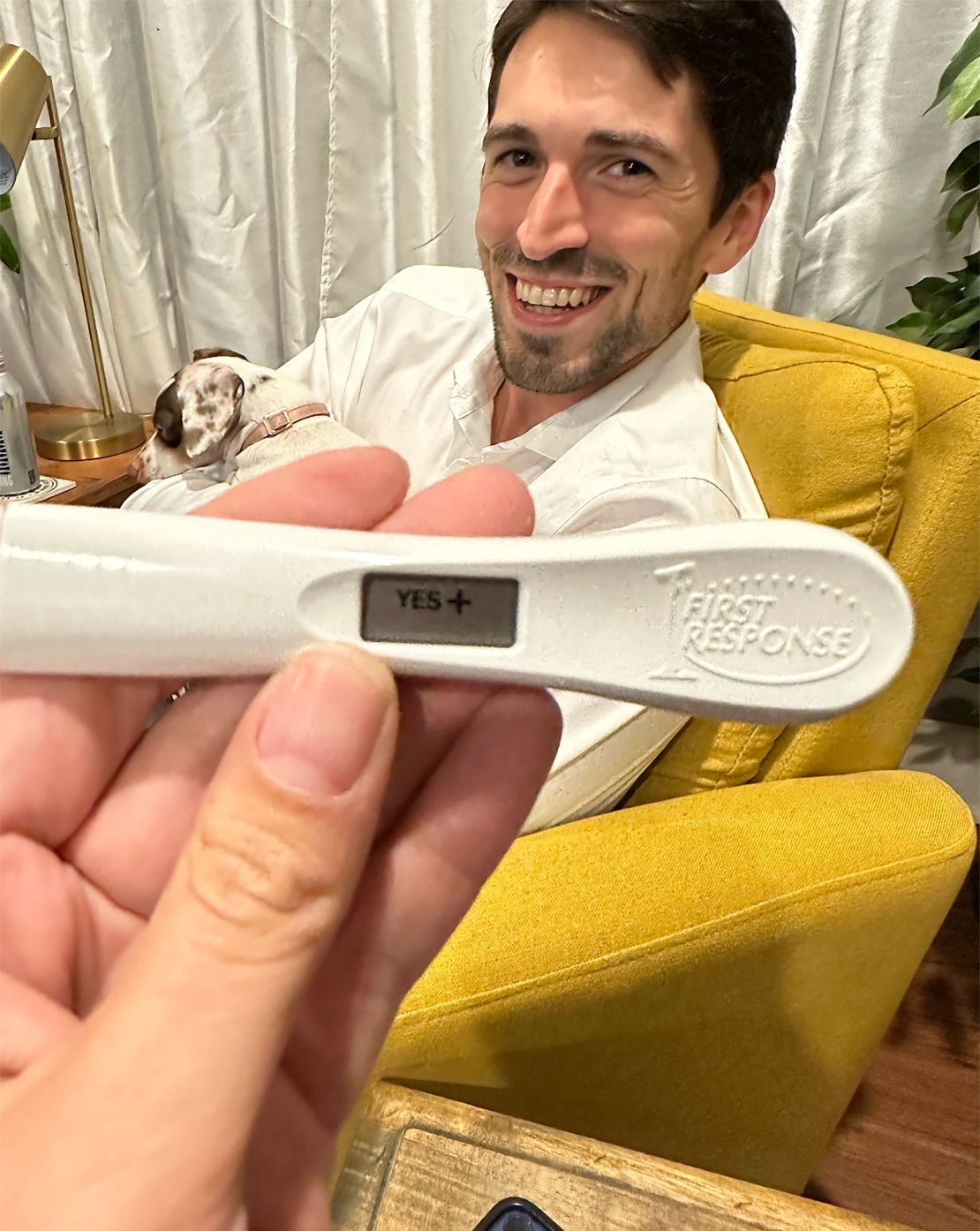 A photo from a positive pregnancy test from one of Goidel's pregnancies that resulted in a miscarriage.