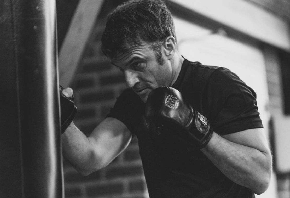 One of the moody photos of French President Emmanuel Macron boxing, released this week.