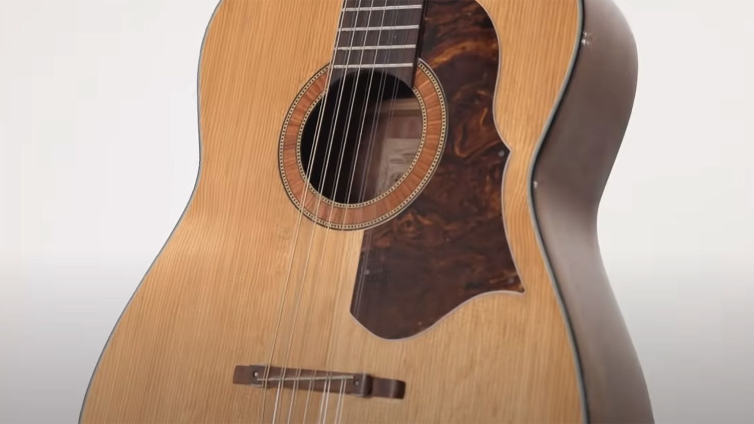 The 12-string guitar was made by German firm Framus.