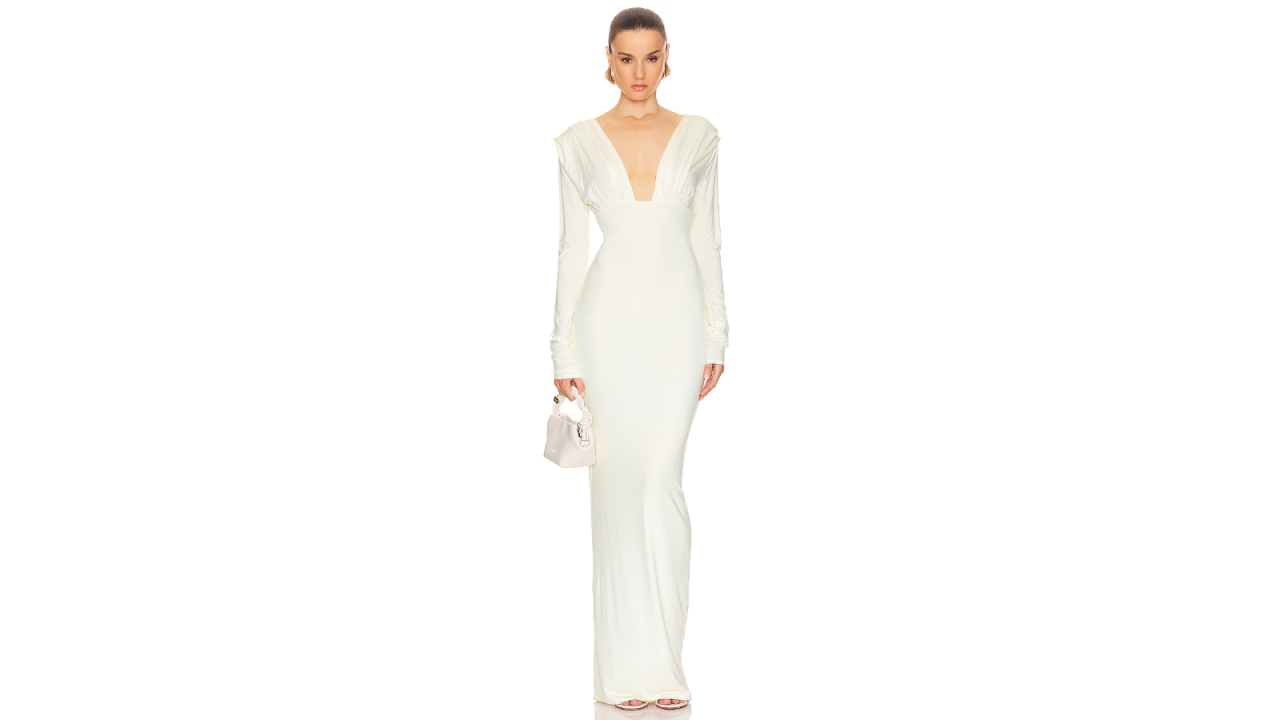 Jersey Deep V Maxi Dress
