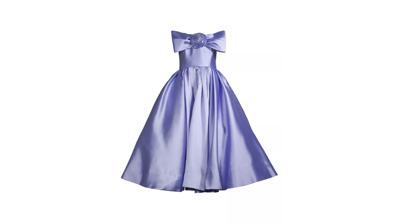 Hutch Siriana Satin Rosette Flared Gown