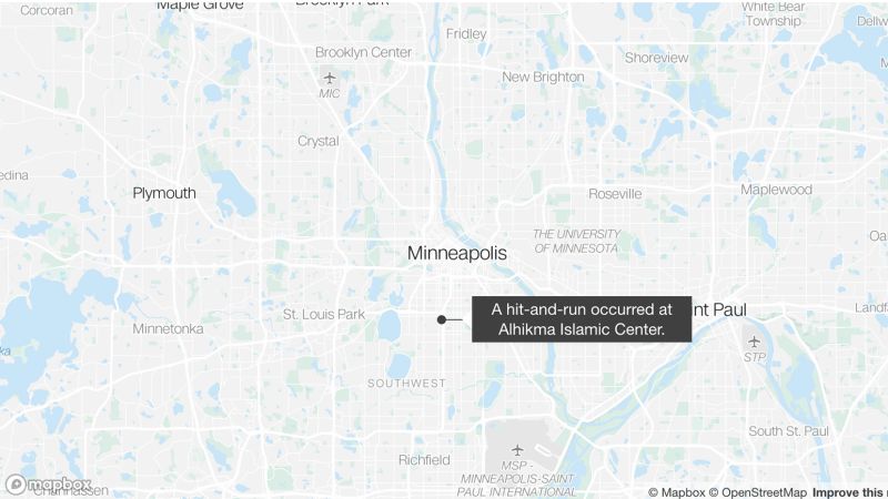 Minneapolis police investigate hit-and-run at a mosque as a potential bias crime as search for suspect continues
