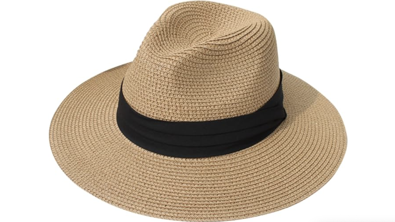 Lanzom Women Wide Brim Straw Panama Hat