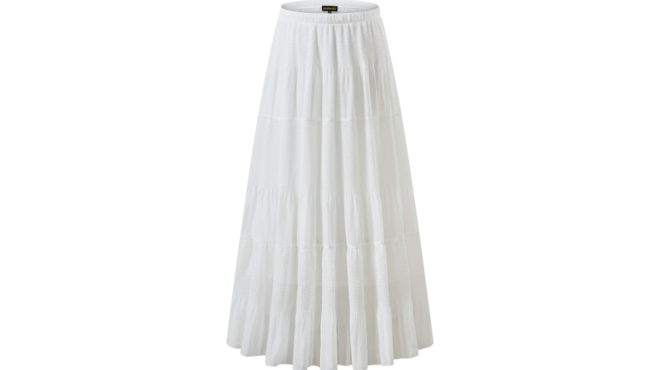 Nashalyly Chiffon A-Line Flared Maxi Skirt