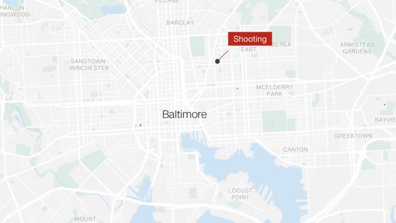 Baltimore: One dead and seven injured in mass shooting, police say