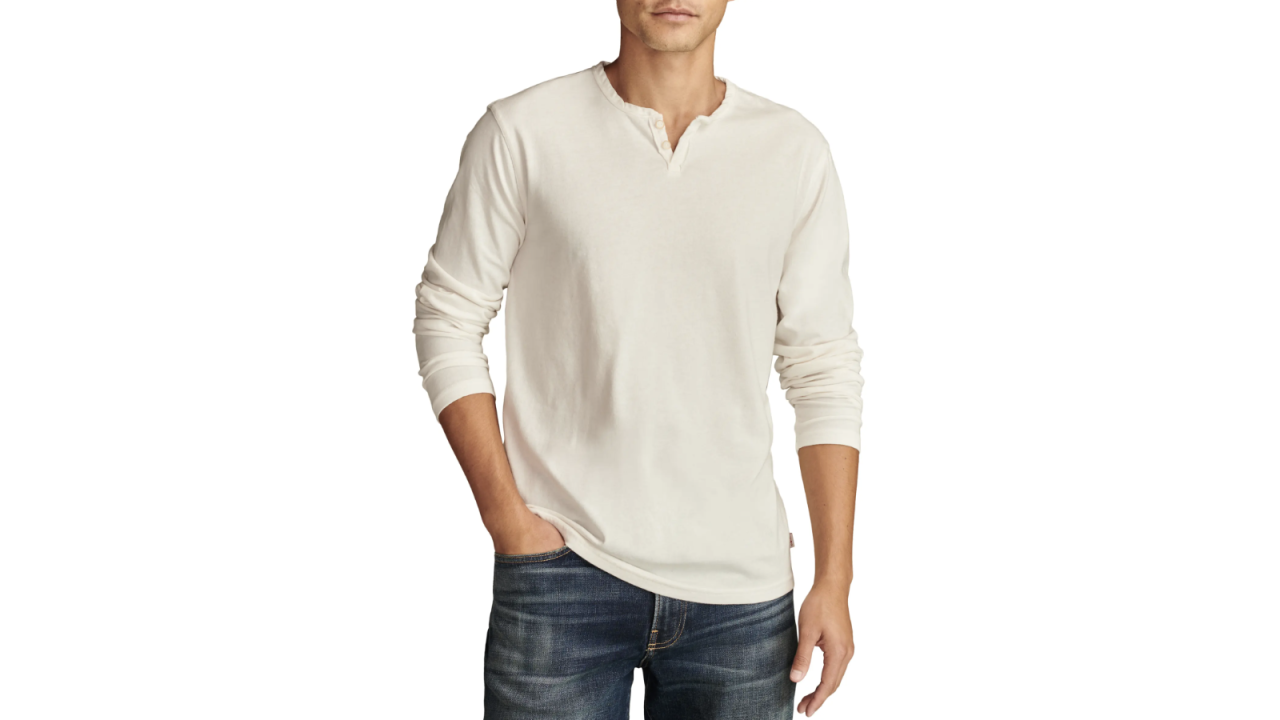 Lucky Brand Burnout Notch Neck Henley