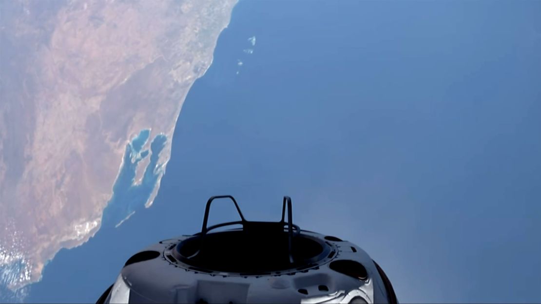 The western coast of Australia is seen as the Crew Dragon capsule executes its de-orbit burn, during the mission's return September 15 to Earth after a five-day mission to orbit.