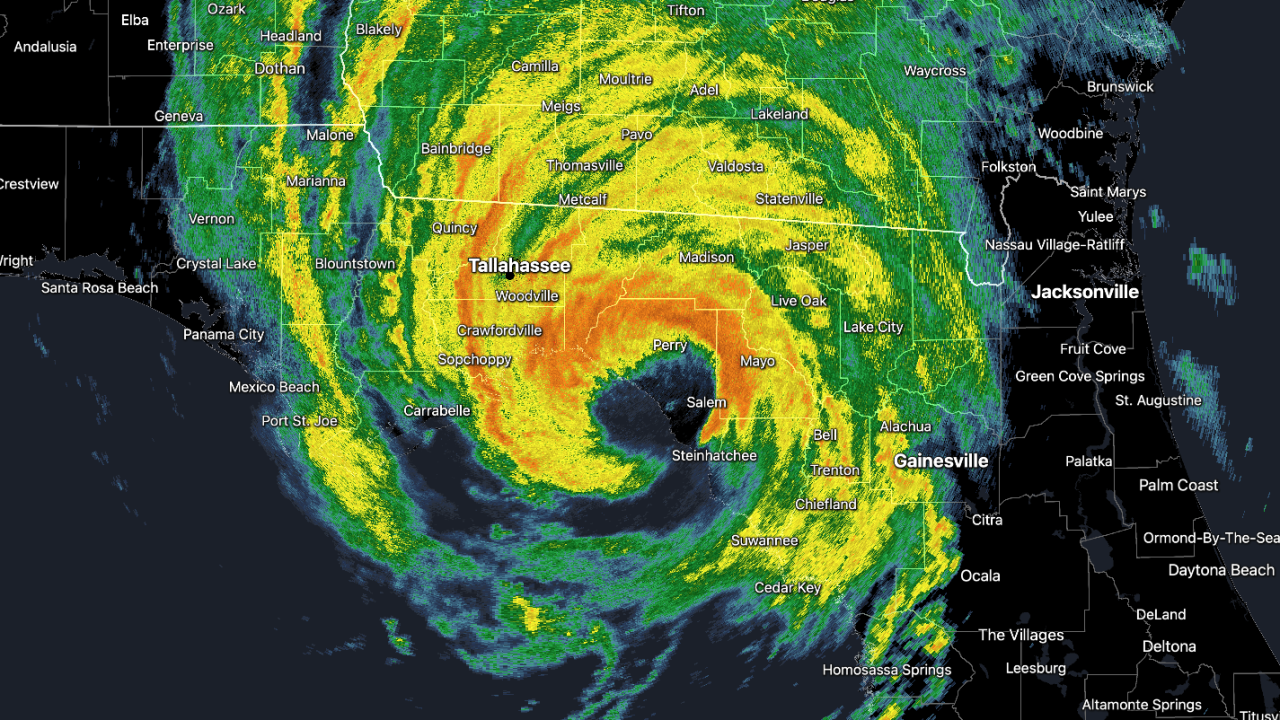 Hurricane Helene makes landfall shortly after 11 p.m. ET Thursday.