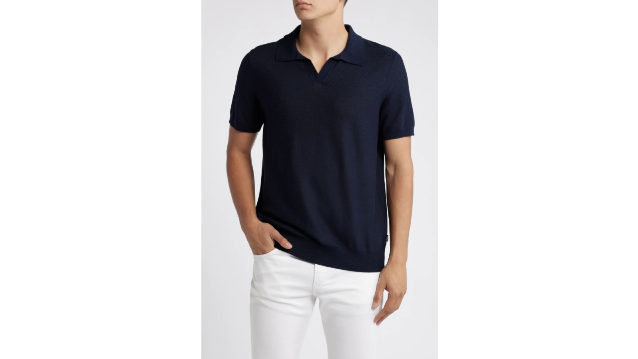 Boss Tempio Cotton & Lyocell Polo Sweater