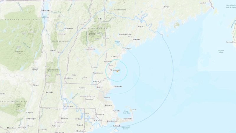 Earthquake strikes New England, with shaking felt from Boston to Portland, Maine