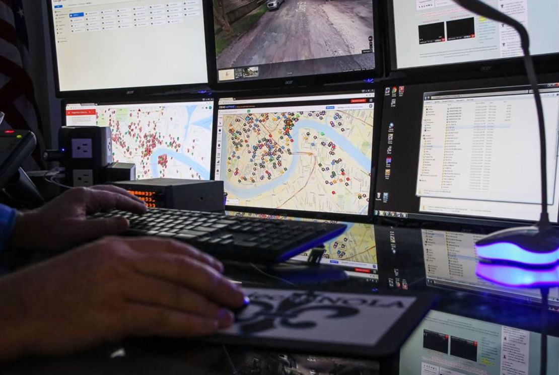 The National Real Time Crime Center is seen at the University of New Orleans.