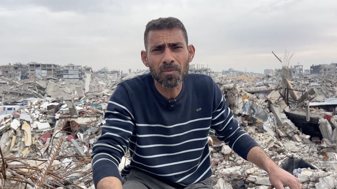 Abu Muhammad says the Israeli government is using aid as a weapon of war, and asks whether the international community will help.