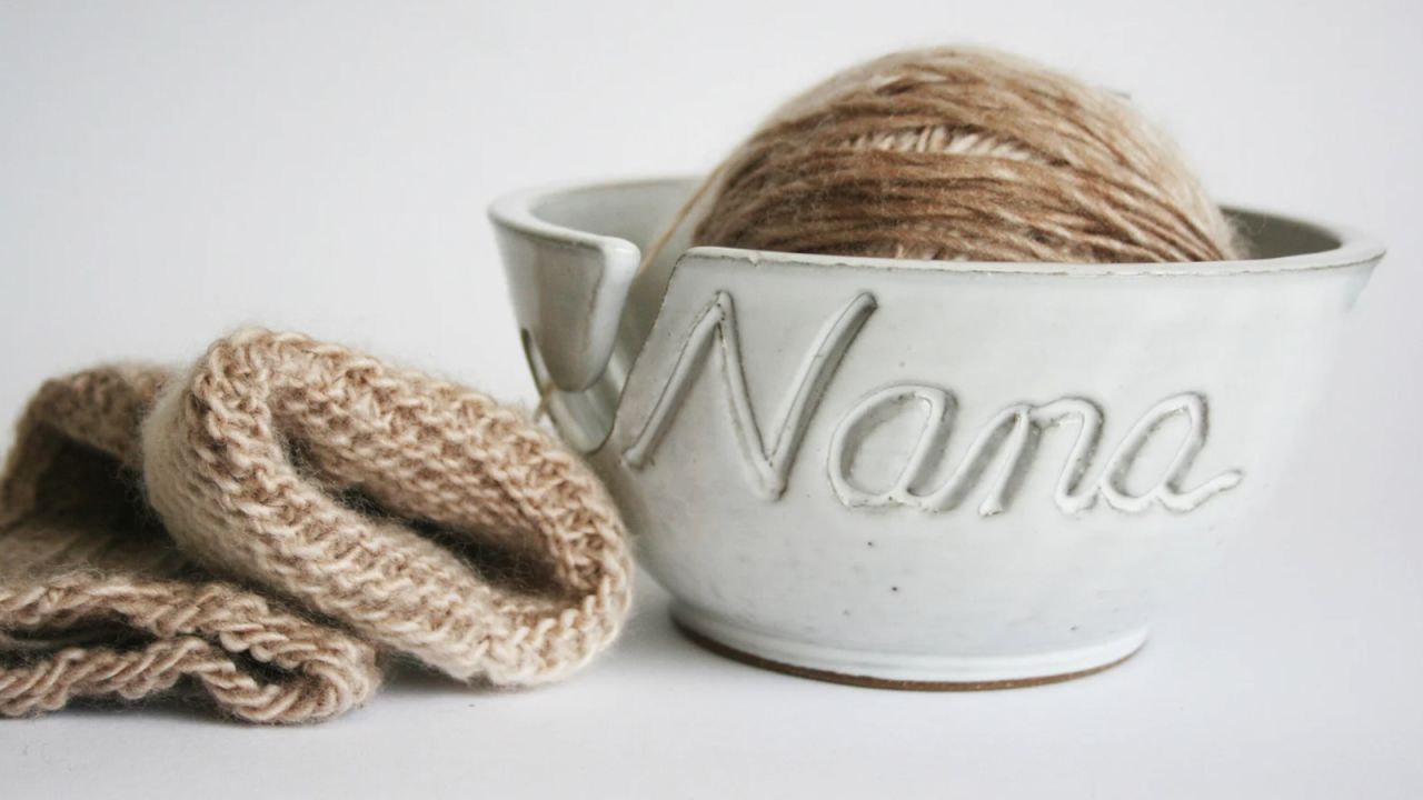 Personalized Handmade Wooden Crochet Knitting Yarn Bowl With Lid And Engraved Name Gift For Mom Grandma Craft Lovers
