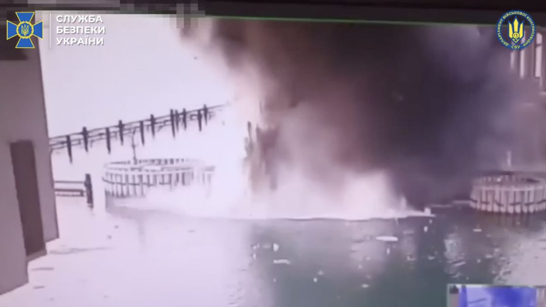 Ukraine says it has struck a bridge connecting Russia to Crimea with underwater explosives.