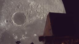 In this screengrab from video posted to social media on June 3, ispace's Resilience lunar lander orbits the moon.