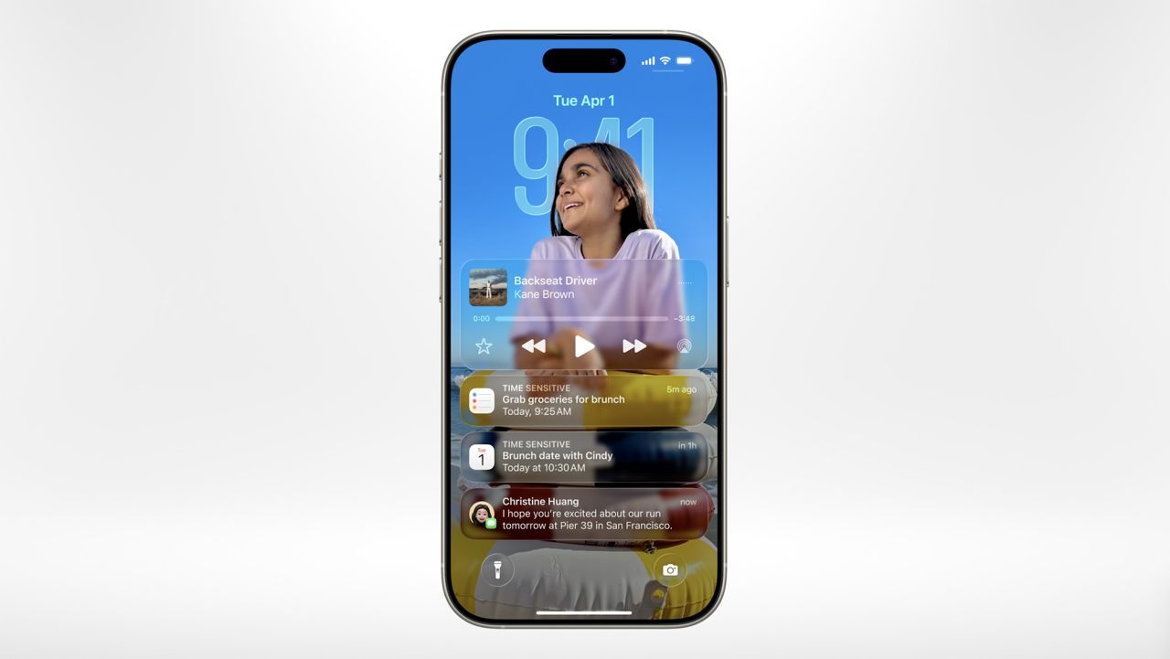 The "Liquid Glass" aesthetic features transparent backgrounds and rounded corners.