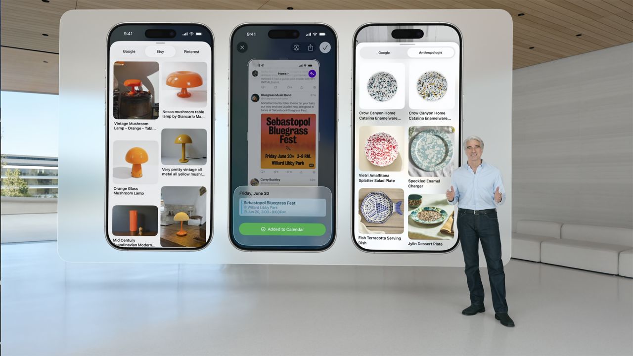 Users will be able to tap the visual intelligence icon to find information about similar products online.