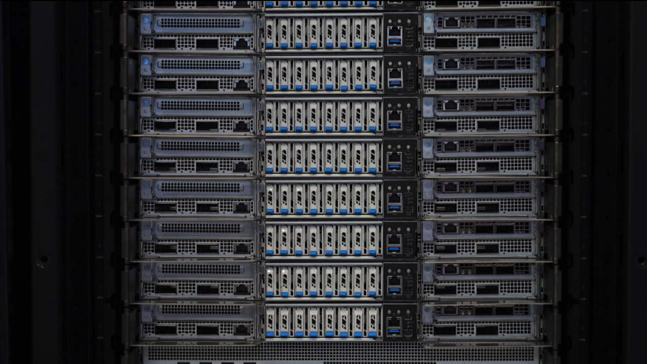 A server at Computex in Taipei, Taiwan. Shot by CNN in May 2025.
