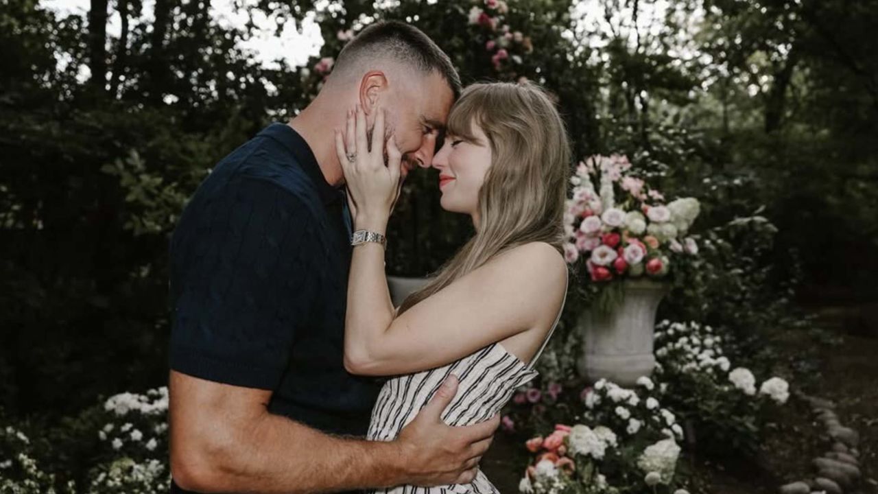 Taylor Swift and Travis Kelce announce their engagement on August 26, 2025.
