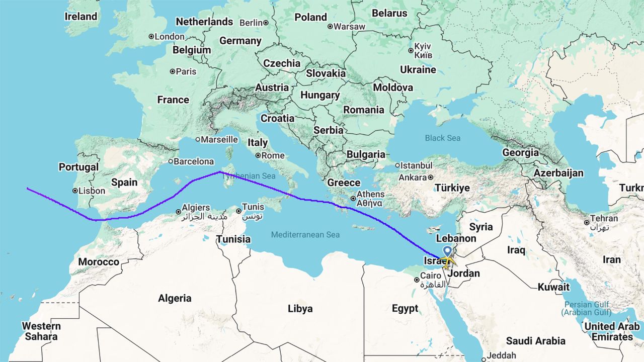 Flight data showed how Netanyahu's plane avoided much of mainland Europe.