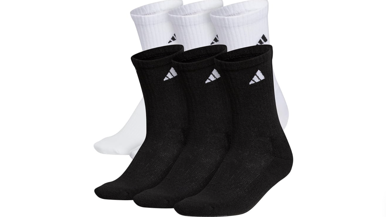 Adidas Men's Athletic Cushioned Crew Socks, 6-Pair Pack