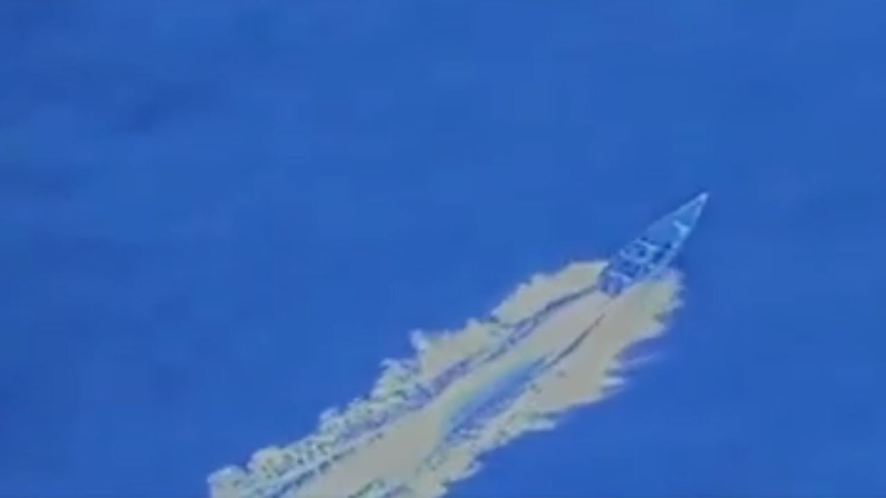 In this screengrab taken from a video posted by Defense Secretary Pete Hegseth on October 3, 2025, a boat is visible just before it is hit by a military strike, off the coast of Venezuela. In his post, Hegseth said the boat was trafficking narcotics and that four men onboard were killed.