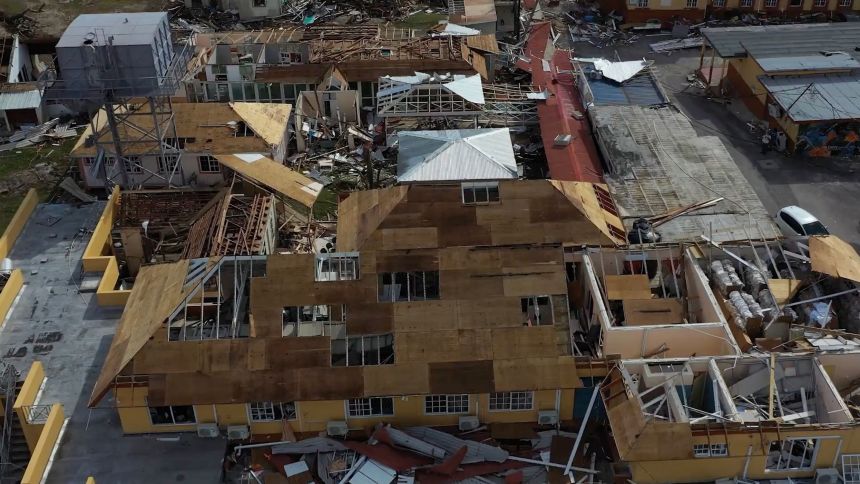 The hospital in Black River, Jamaica, is seen following Hurricane Melissa.