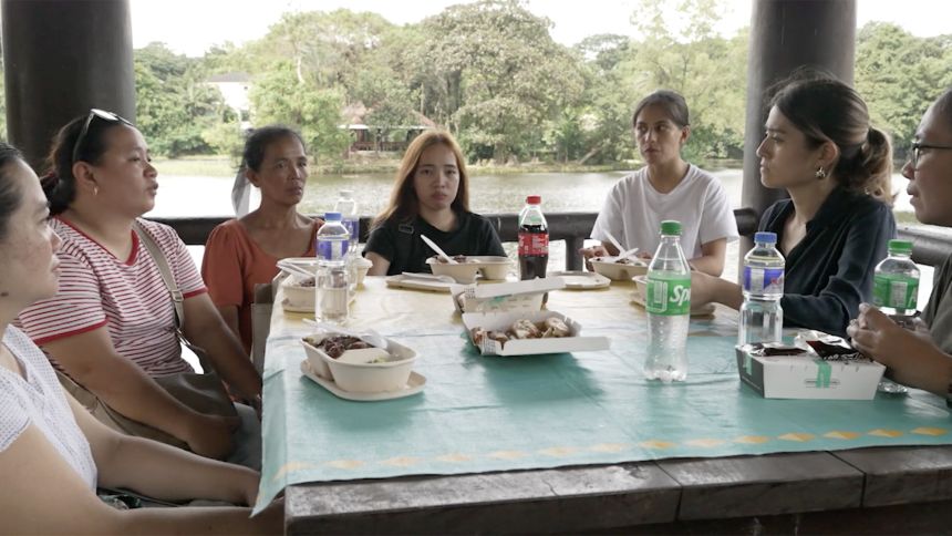 Charlotte (third from left) and other relatives of women trapped in scam compounds tell CNN's Hanako Montgomery of their fight to free loved ones.
