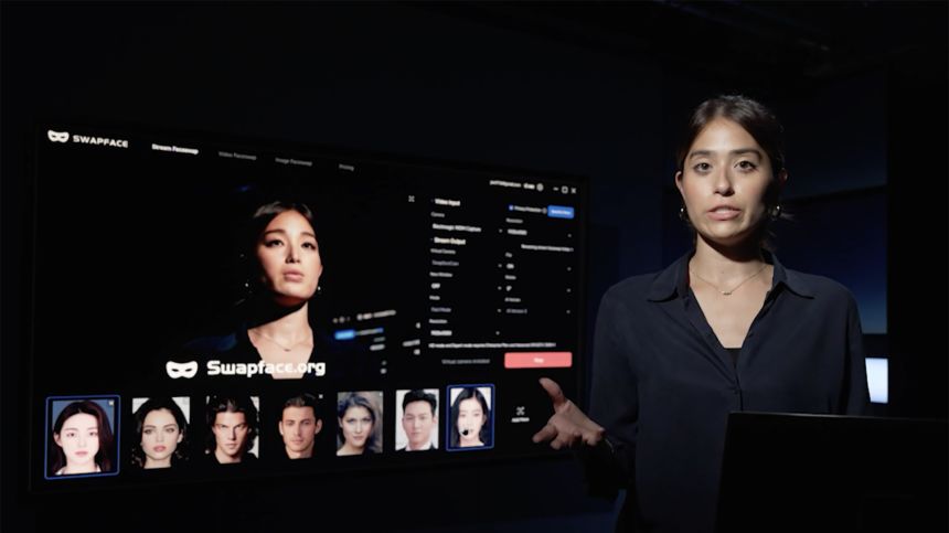 CNN's Hanako Montgomery demonstrates how scammers use AI face filters to alter their appearance - and con victims.