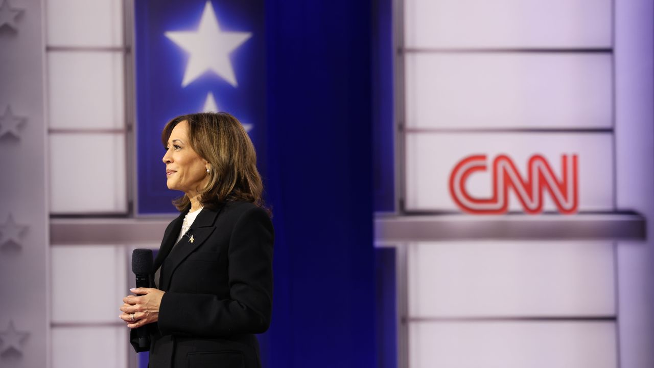 Vice President Kamala Harris participates in a CNN Presidential Town Hall moderated by CNN’s Anderson Cooper in Delaware County, Pennsylvania, on Wednesday, October 23.
