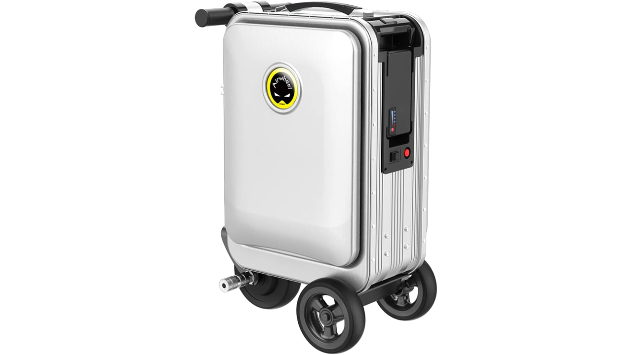 SE3S Smart Rideable Suitcase Electric Luggage Scooter For Travel stock photo