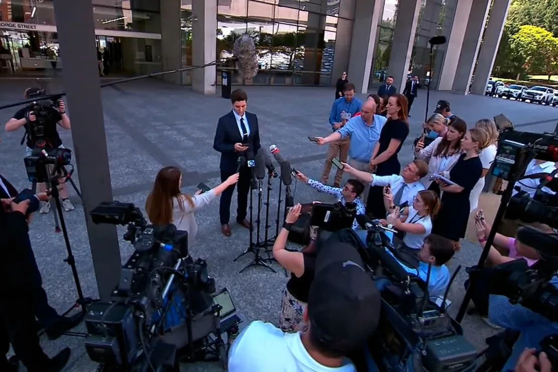 La hermana de Elizabeth Struhs, Jayde, habló con los periodistas afuera del tribunal, el miércoles 29 de enero.
