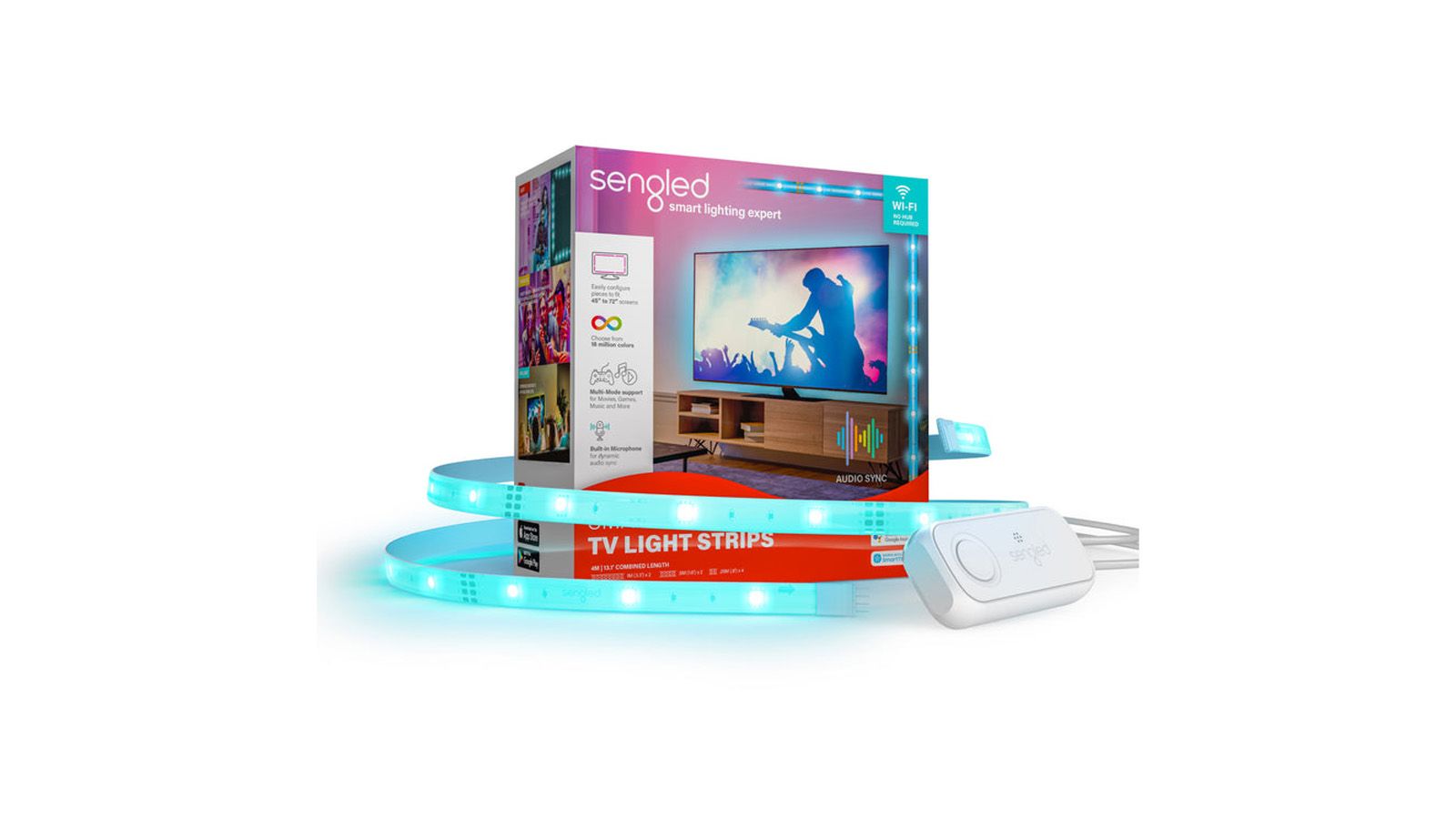Smart LED Wi-Fi TV Light Strips with Video Sync