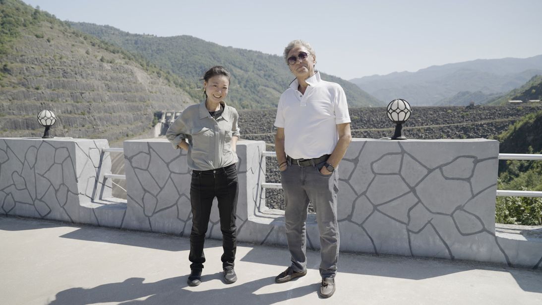 I visited my grandfather's completed dam project with former intern Erdogan Ozoral, pictured.