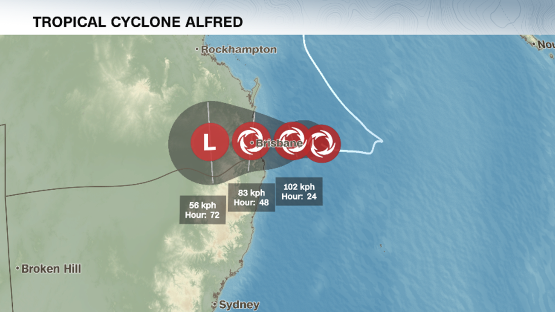 Cyclone Alfred is tracking west towards Australia's eastern coast.