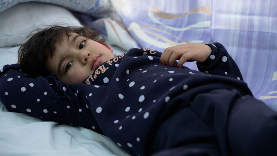 Sham Abu Tabaq, 5, was in her father's arms when he was shot dead, her mother says.