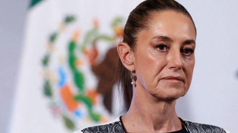 La presidenta de México, Claudia Sheinbaum, en abril