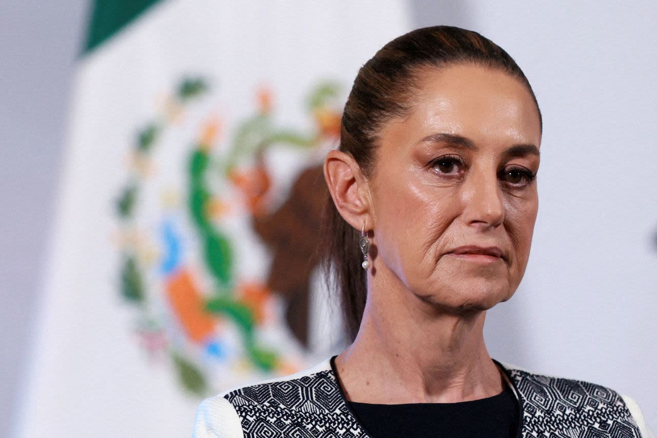 La presidenta de México, Claudia Sheinbaum, en abril