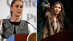 La presidenta de México, Claudia Sheinbaum, y la secretaria de Seguridad Nacional, Kristi Noem.
